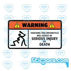 4742 warning touching this motorcycle 10x5,5 cm 4742 warning touching this motorcycle 10x5,5 cm