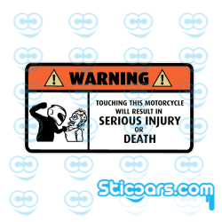 4743 warning touching this motorcycle 10x5,5 cm 4743 warning touching this motorcycle 10x5,5 cm