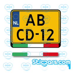 4808 italiaanse kentekenplaatsticker motor 200x15mm
