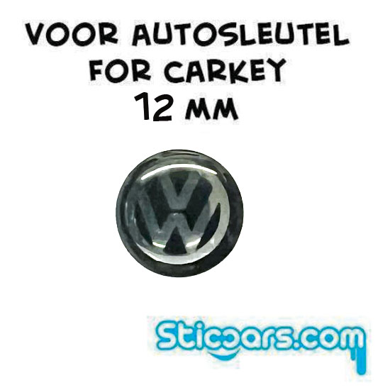 Aluminium 12mm Volkswagen VW sleutelsticker
