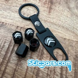 Citroen Ventieldopjes met sleutelhanger nieuw logo