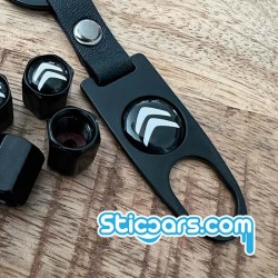 Citroen Ventieldopjes met sleutelhanger nieuw logo