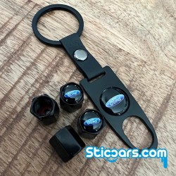 Ford Ventieldopjes met sleutelhanger 2 Ford Ventieldopjes met sleutelhanger 2