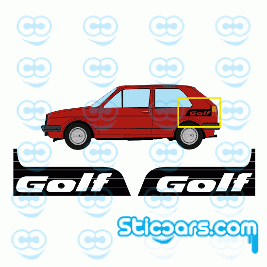 4017 VW Volkswagen Golf MK2 Side rear 50x20 cm