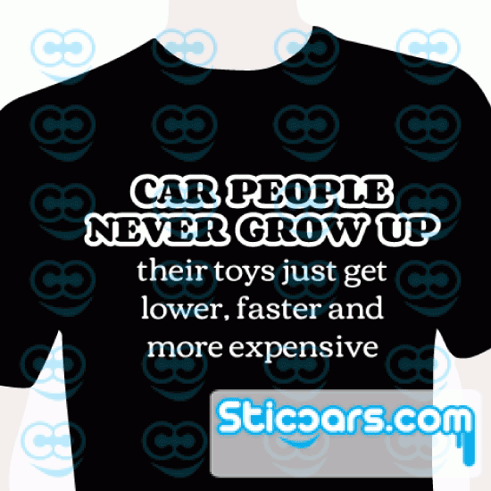2828 carpeople never grow up op Zwart T-shirt