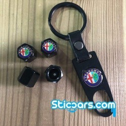 Alfa Romeo Ventieldopjes met sleutelhanger Alfa Romeo Ventieldopjes met sleutelhanger