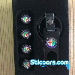 Alfa Romeo Ventieldopjes met sleutelhanger Alfa Romeo Ventieldopjes met sleutelhanger