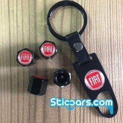 Fiat Ventieldopjes met sleutelhanger Fiat Ventieldopjes met sleutelhanger
