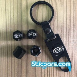 Kia Ventieldopjes met sleutelhanger Kia Ventieldopjes met sleutelhanger