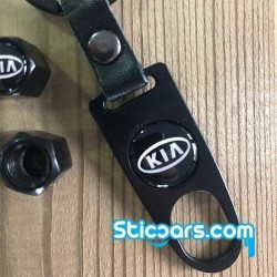 Kia Ventieldopjes met sleutelhanger Kia Ventieldopjes met sleutelhanger