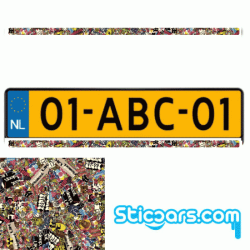 4279 stickerbomb kentekenplaatsticker 15 x 500 mm