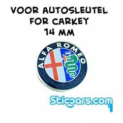 Aluminium 14mm Alfa Romeo  sleutelsticker Aluminium 14mm Alfa Romeo  sleutelsticker