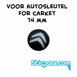 Aluminium 14mm Citroën sleutelsticker Aluminium 14mm Citroën sleutelsticker