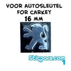 Aluminium 16mm Peugeot  sleutelsticker Aluminium 16mm Peugeot  sleutelsticker