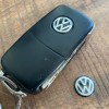 Aluminium 14mm Volkswagen VW sleutelsticker zwart