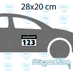 4450 nummer plus naam sticker