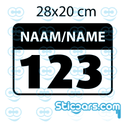 4450 nummer plus naam sticker