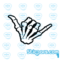 4554 hang loose hand skull