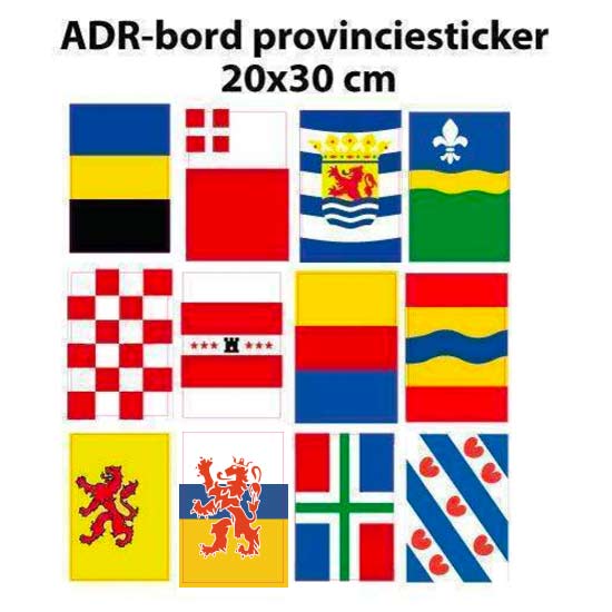 ADR-bord provinciesticker 20x30cm