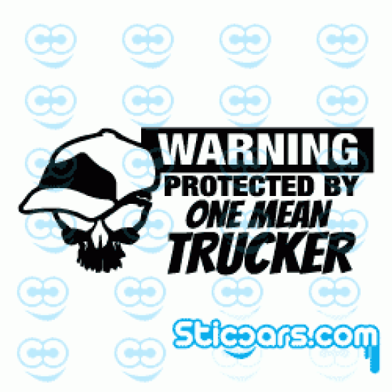 2730 warning protected by one mean Trucker