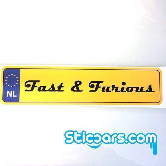 Statische sticker Fast en Furious 25 x 6 cm