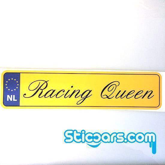 Statische sticker Racing Queen 25 x 6 cm