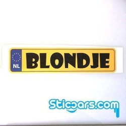 Statische sticker blondje 25 x 6 cm Statische sticker blondje 25 x 6 cm