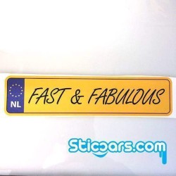 Statische sticker Fast and Fabulous 25 x 6 cm Statische sticker Fast and Fabulous 25 x 6 cm