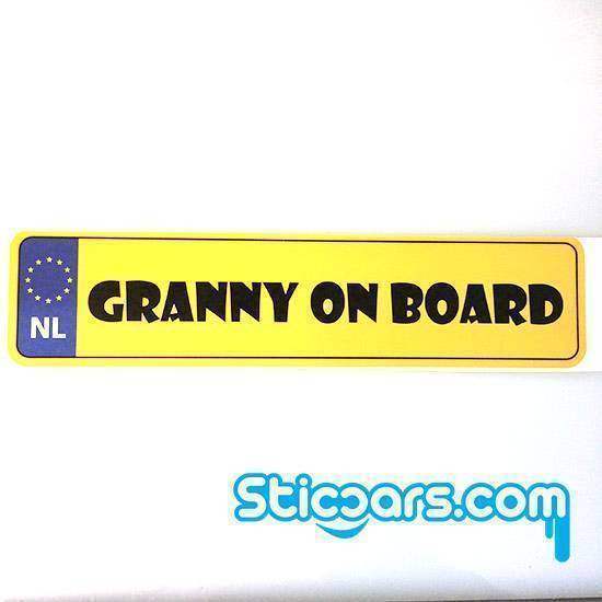 Statische sticker granny on board  25 x 6 cm