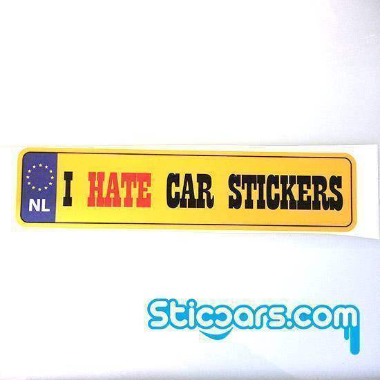 Statische sticker i hate car stickers 25 x 6 cm