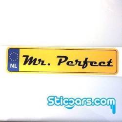 Statische sticker Mr. Perfect 25 x 6 cm Statische sticker Mr. Perfect 25 x 6 cm