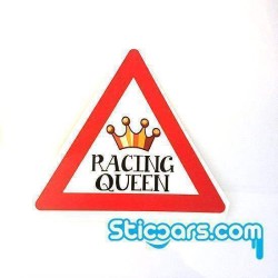 Statische sticker Racing Queen 19 x 7 cm Statische sticker Racing Queen 19 x 7 cm