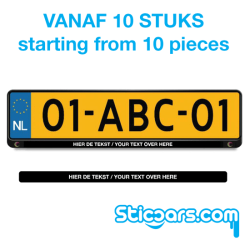 2863 Kentekenplaatsticker 15 x 500 mm met eigen tekst 2863 Kentekenplaatsticker 15 x 500 mm met eigen tekst