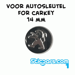 Aluminium 14mm Peugeot sleutelsticker Aluminium 14mm Peugeot sleutelsticker