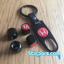 Honda Ventieldopjes rood met sleutelhanger Honda Ventieldopjes rood met sleutelhanger