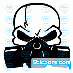 1372 Gassmask Skull