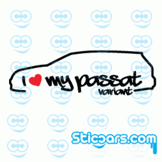 3073 I love my VW Passat Variant rood hart
