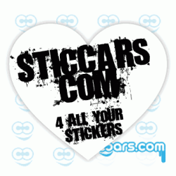 1549 Sticcars hart wit zwart 11 cm 1549 Sticcars hart wit zwart 11 cm