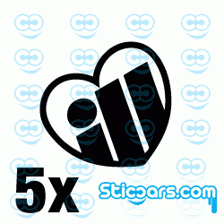 1952 Ill heart naafkapsticker 5x 1952 Ill heart naafkapsticker 5x