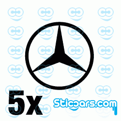 1953 Mercedes naafkapsticker 5x 1953 Mercedes naafkapsticker 5x