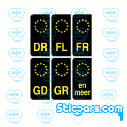 2241 Zwarte provincie kentekenplaatsticker