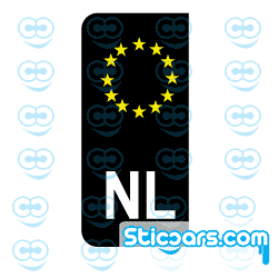 2240 Zwarte NL kentekenplaatsticker geel wit 2240 Zwarte NL kentekenplaatsticker geel wit