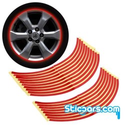 16 reflecterende velgen stickers rood 16 reflecterende velgen stickers rood