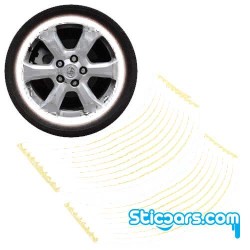 16 reflecterende velgen stickers wit 16 reflecterende velgen stickers wit