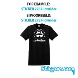 Zwart T-shirt met 1 opdruk  van sticker uit ons assortiment Zwart T-shirt met 1 opdruk  van sticker uit ons assortiment