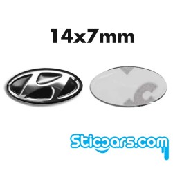 Aluminium 14x7mm Hyundai sleutelsticker Aluminium 14x7mm Hyundai sleutelsticker
