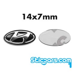 Aluminium 14x7mm Hyundai sleutelsticker Aluminium 14x7mm Hyundai sleutelsticker