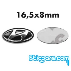 Aluminium 16,5x8mm Hyundai sleutelsticker Aluminium 16,5x8mm Hyundai sleutelsticker