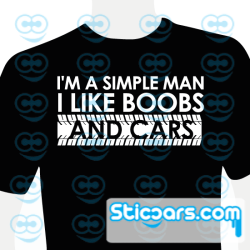 3845 t-shirt simple man boobs cars