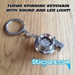 73 Turbo sleutelhanger chrome met echt geluid en ledlicht 73 Turbo sleutelhanger chrome met echt geluid en ledlicht